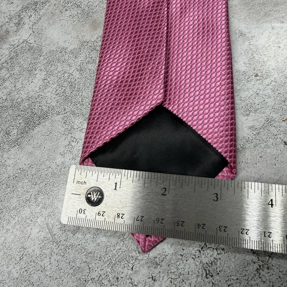 Jones New York Polyester Tie Mens One Size Pink Geometric Jacquard China Necktie